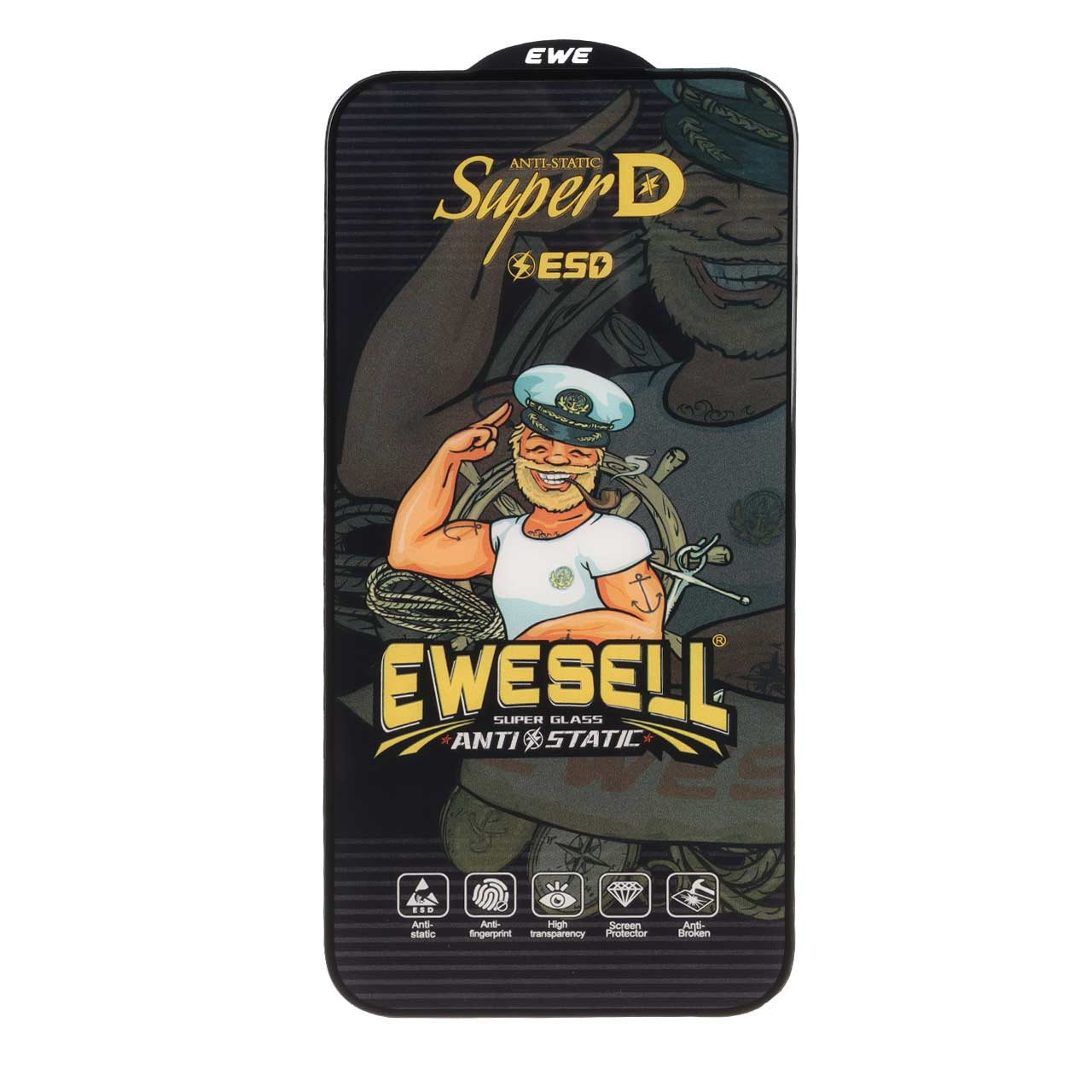 محافظ صفحه نمایش شیشه ای Full Cover Super D Esd Ewesell مدل Apple iPhone 17 Pro Max (بدون پک)